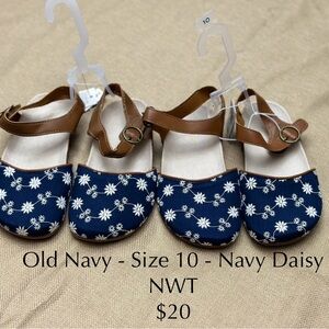 Old Navy Kids Navy Daisy Shoes TWIN SET/2 pair